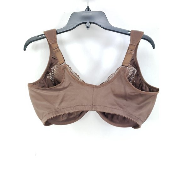 Glamorise Wonderwire Front Close Underwire Bra Size 40F Mocha - Picture 2 of 4
